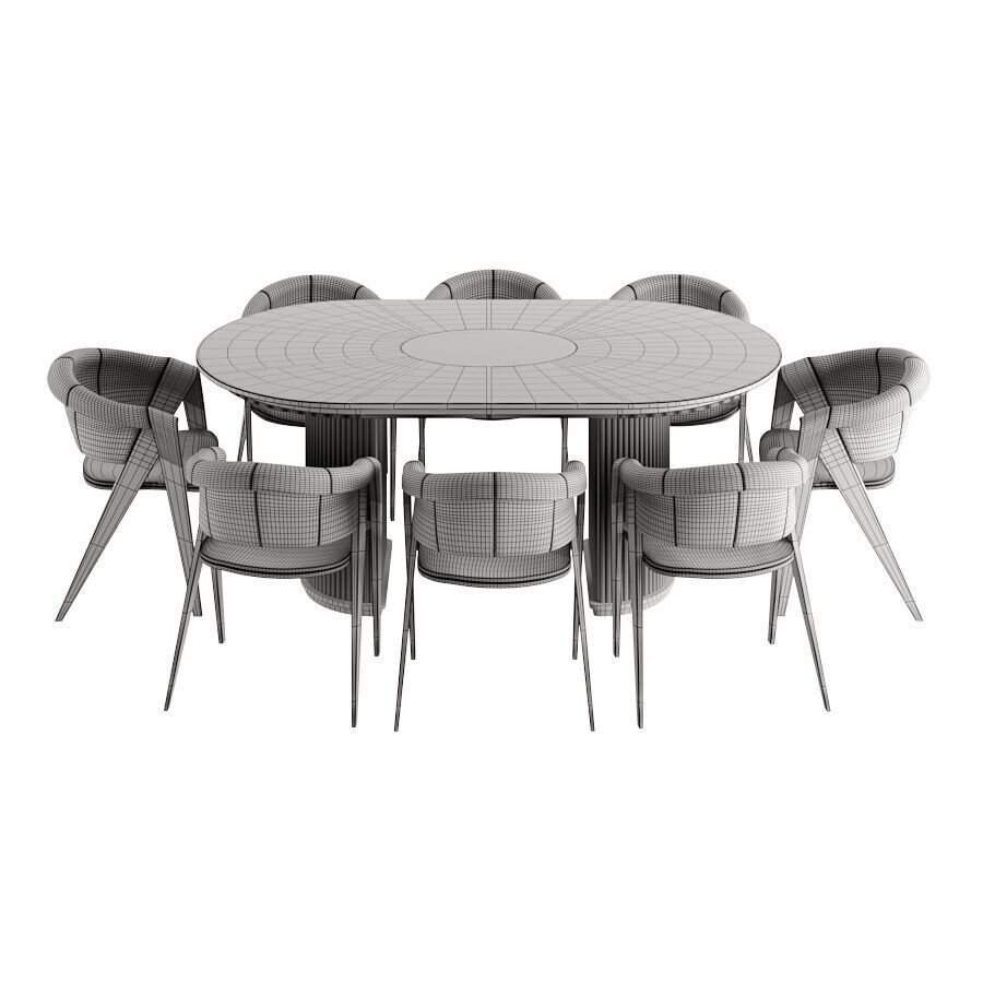 Dining set 3D model_5