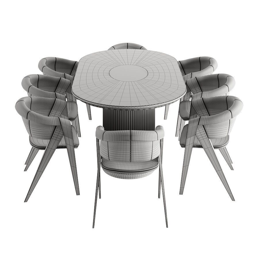 Dining set 3D model_4