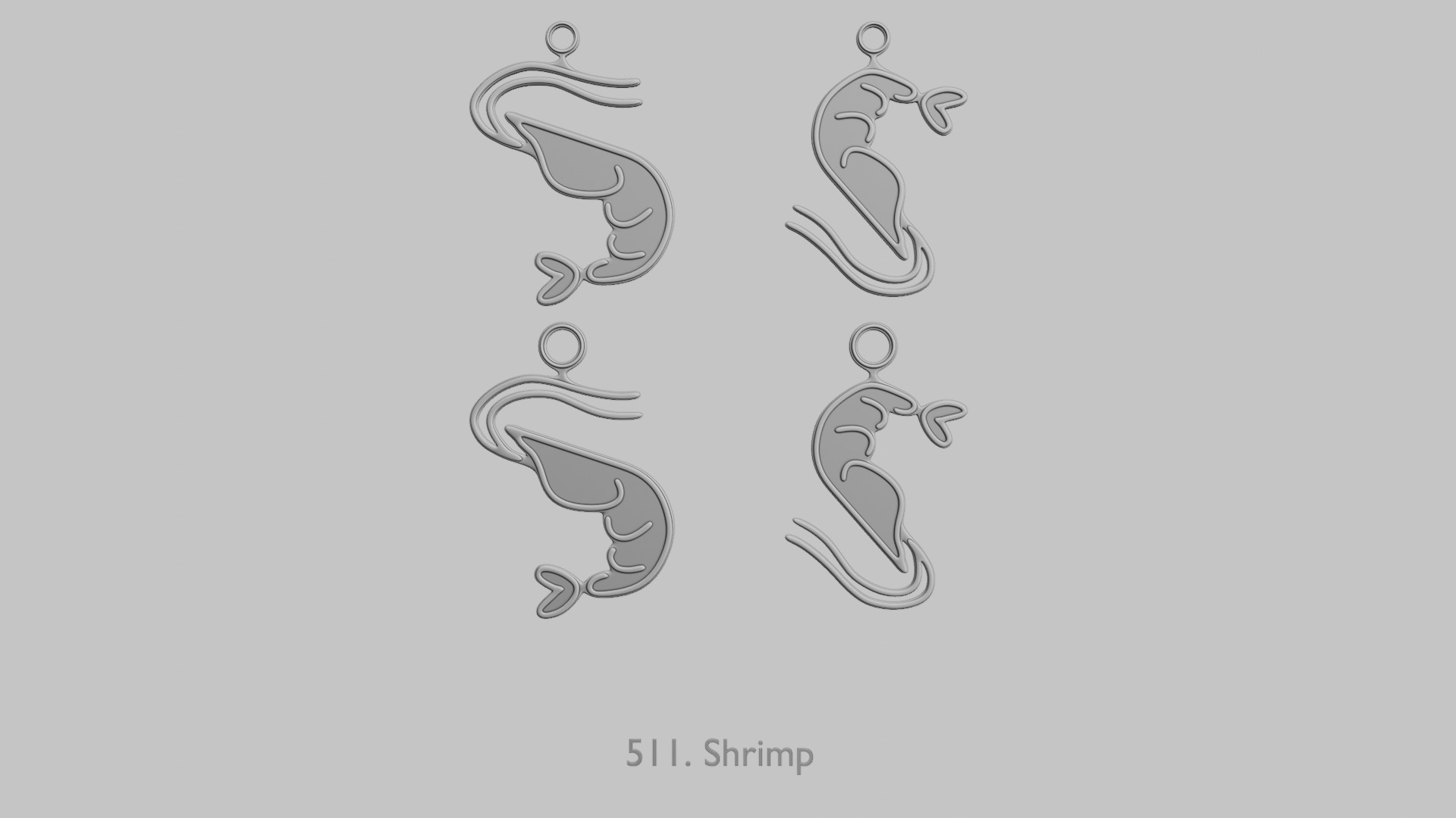 Creatures Aquatic Life Pendant Pack 3D print model_8