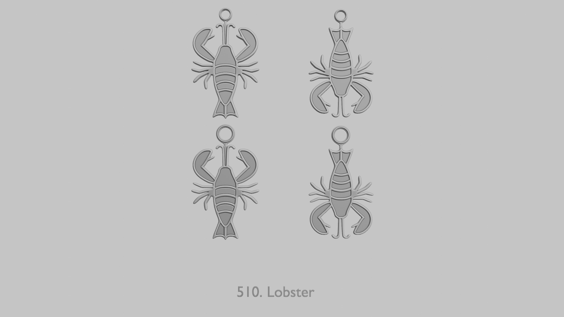 Creatures Aquatic Life Pendant Pack 3D print model_13
