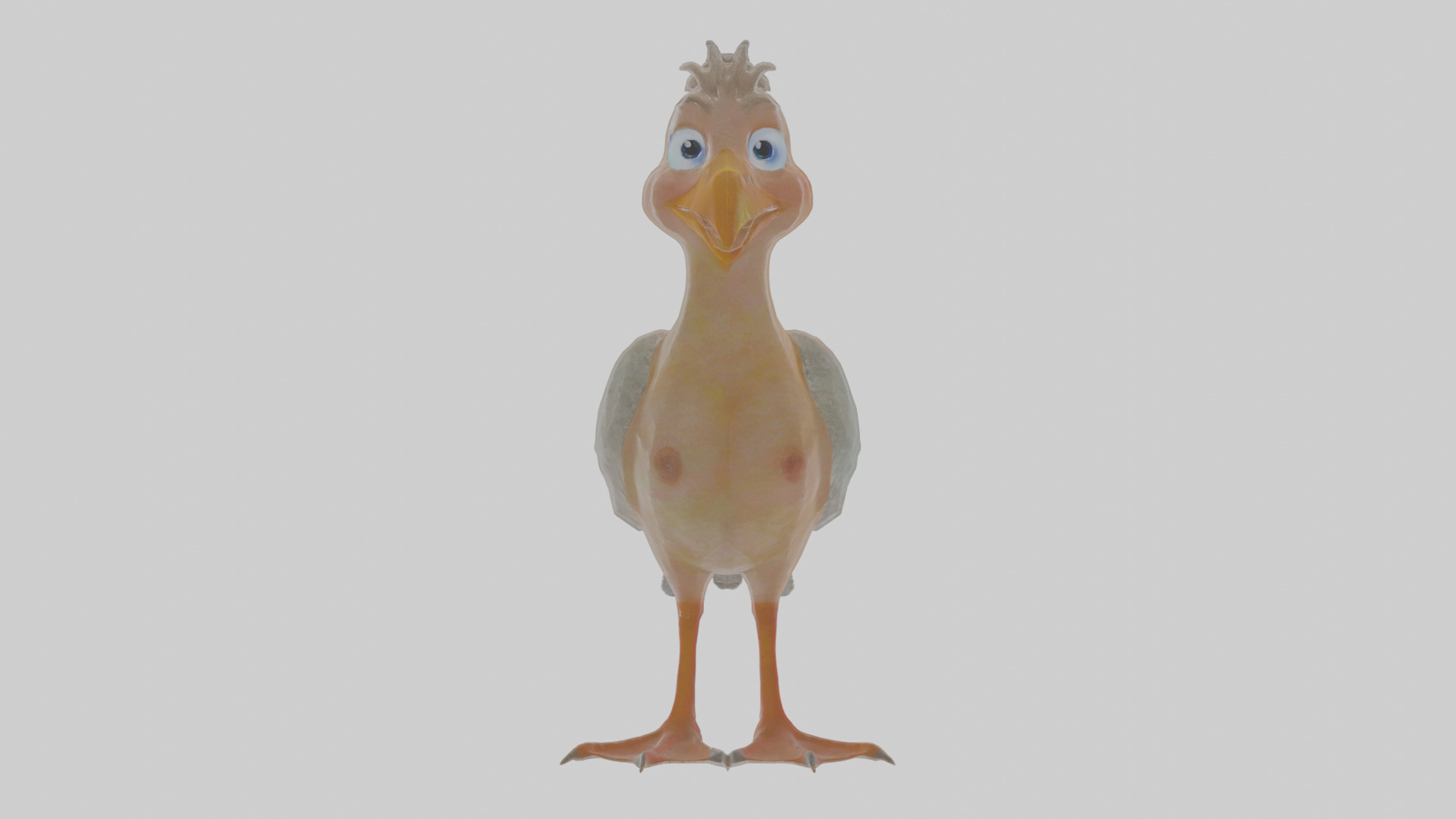 Cartoon Booby Low-poly 3D model_14