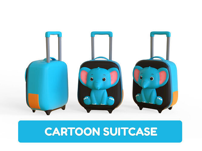 Low Poly - Suitcase Elephant Low-poly 3D model