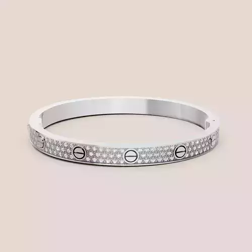 LOVE bracelet 190mm model paved cartie 3D print model