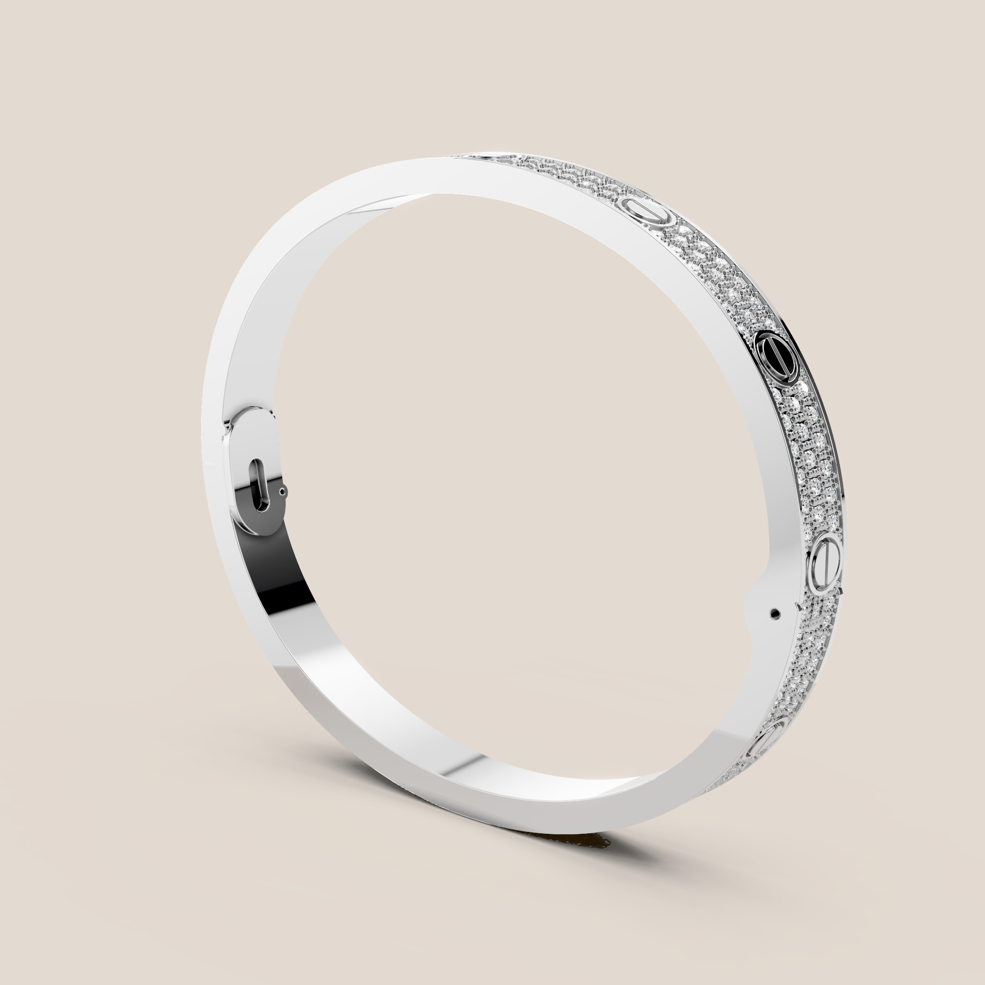 LOVE bracelet 190mm model paved cartie 3D print model 3D print model_3