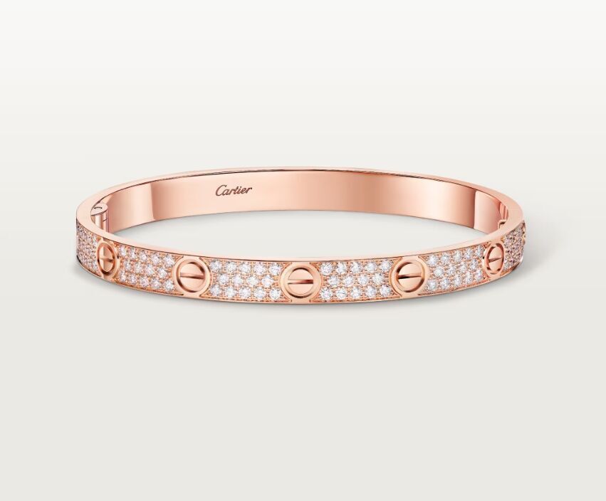 LOVE bracelet 190mm model paved cartie 3D print model 3D print model_9