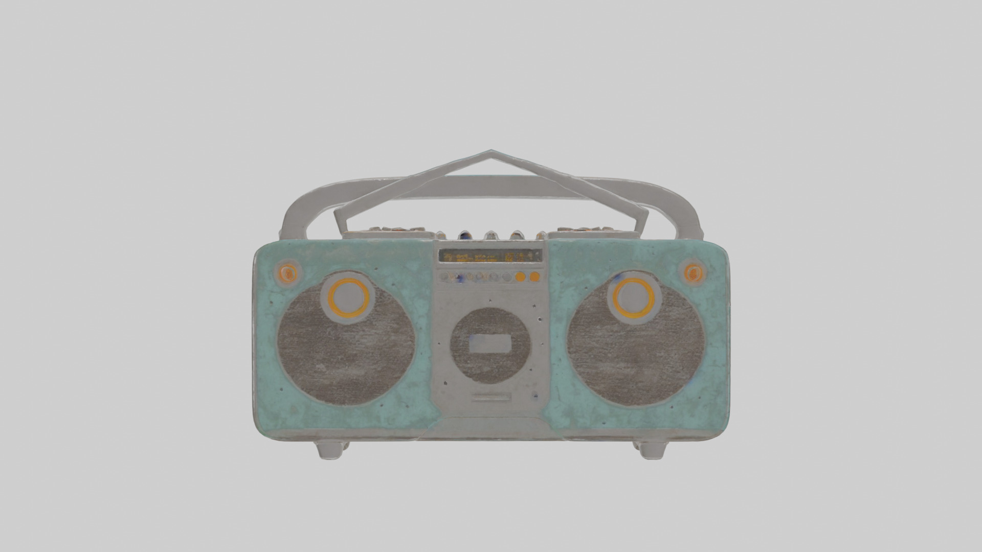 Cartoon Boombox Low-poly 3D model_1