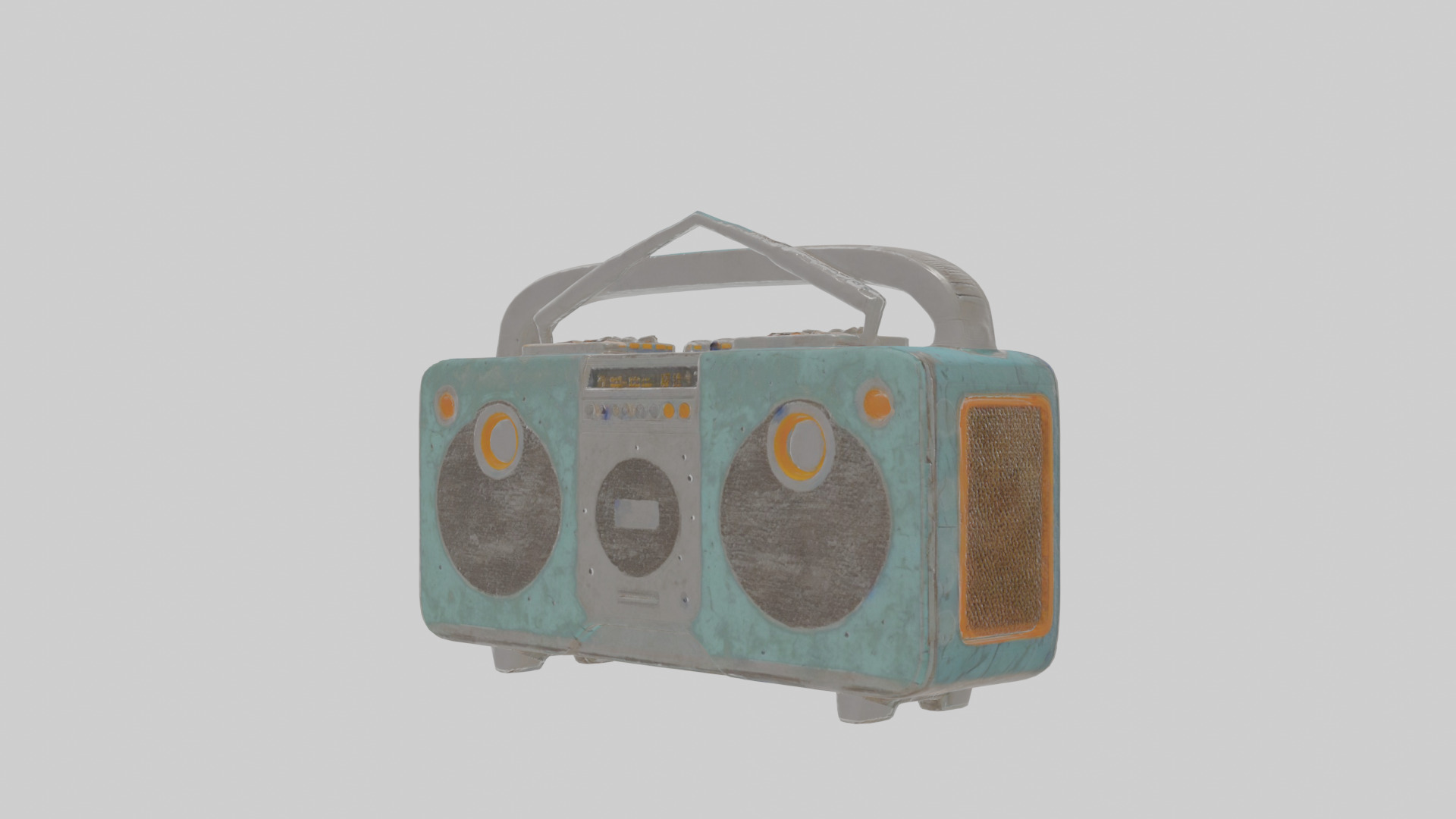 Cartoon Boombox Low-poly 3D model_4