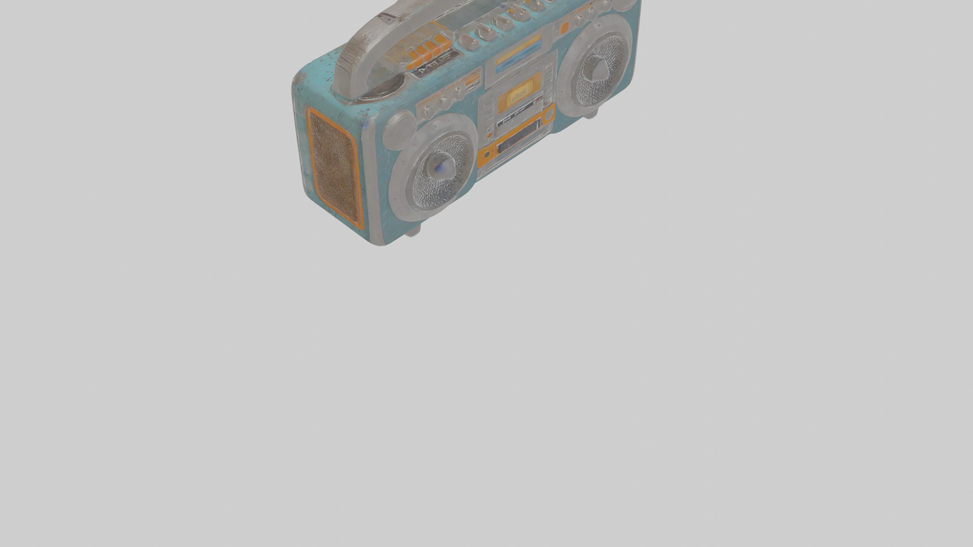Cartoon Boombox Low-poly 3D model_10