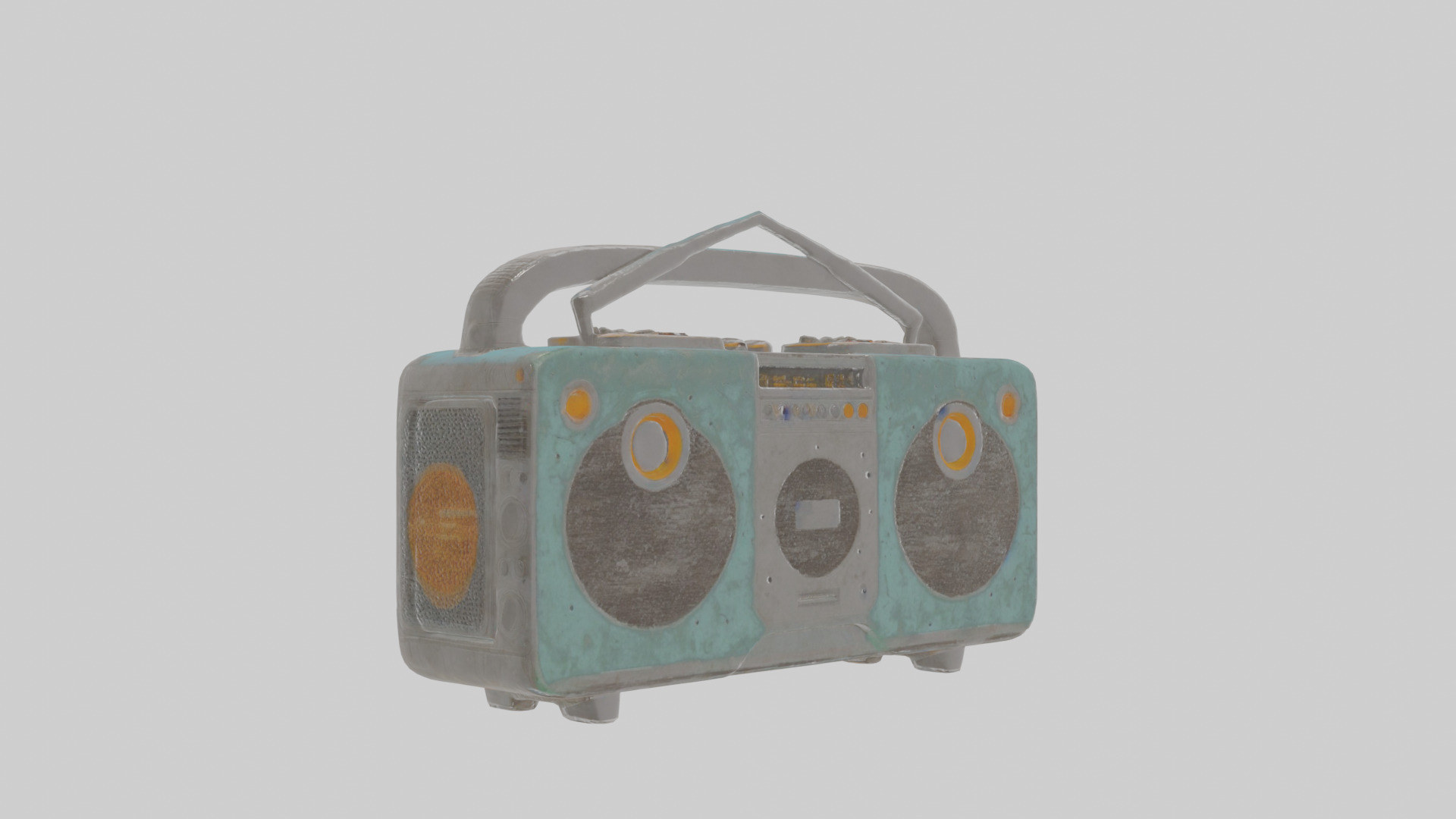 Cartoon Boombox Low-poly 3D model_3