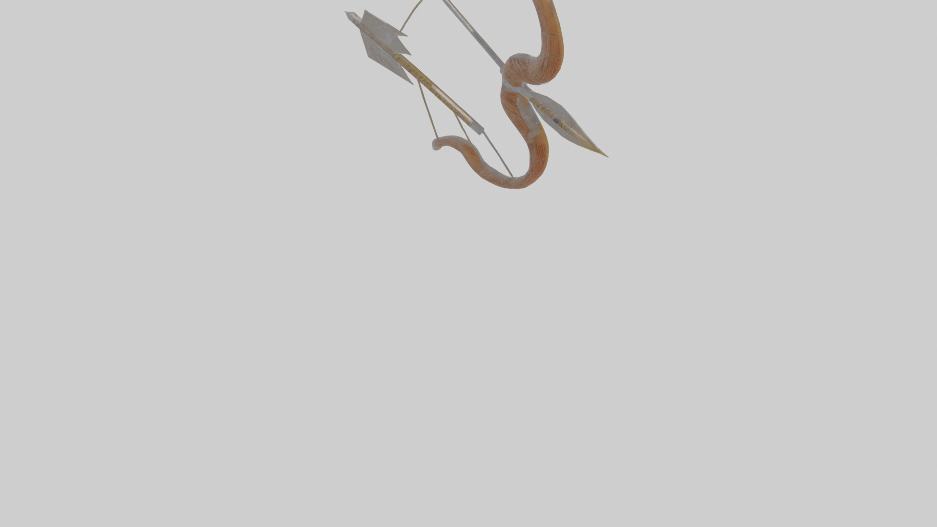 Cartoon Bow and Arrow Low-poly 3D model_5