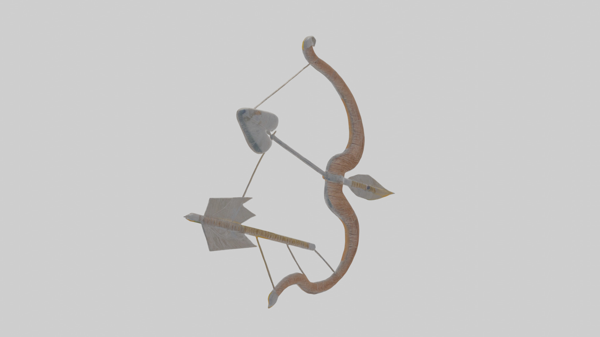 Cartoon Bow and Arrow Low-poly 3D model_1