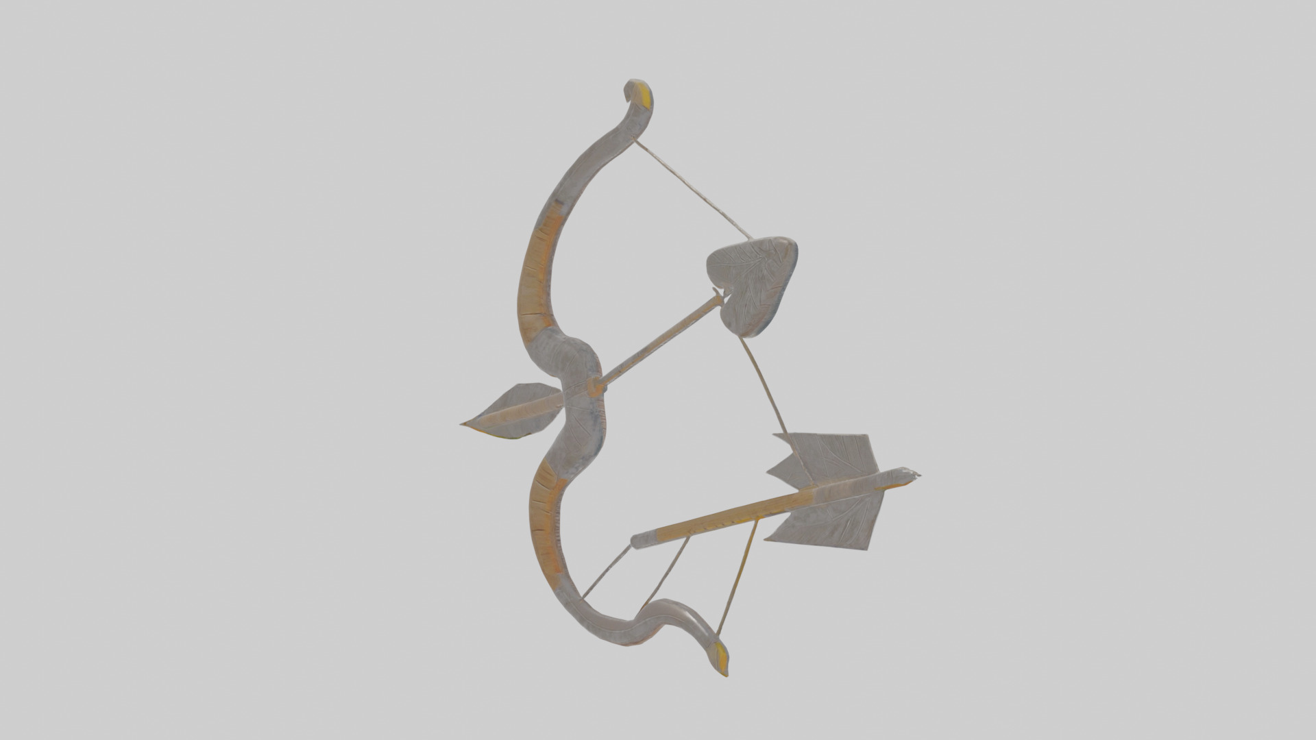 Cartoon Bow and Arrow Low-poly 3D model_11