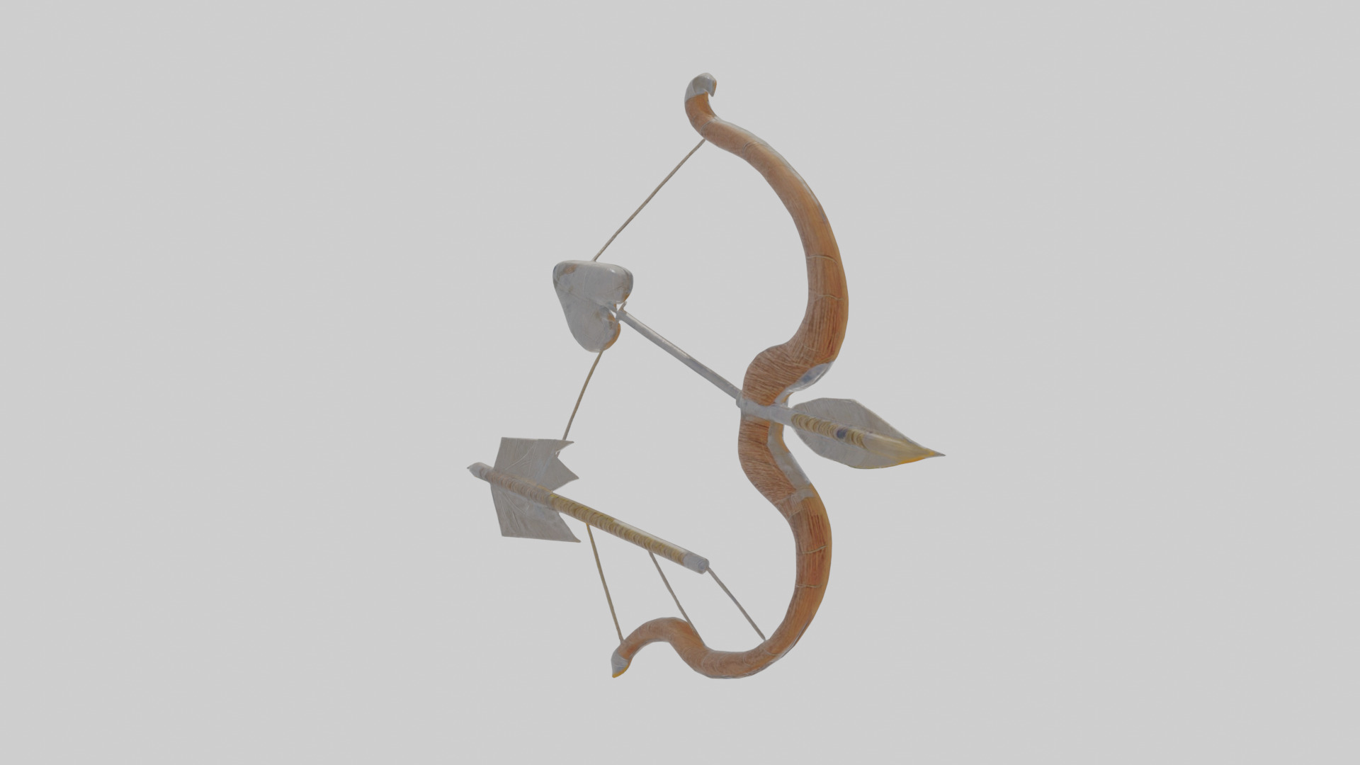 Cartoon Bow and Arrow Low-poly 3D model_3