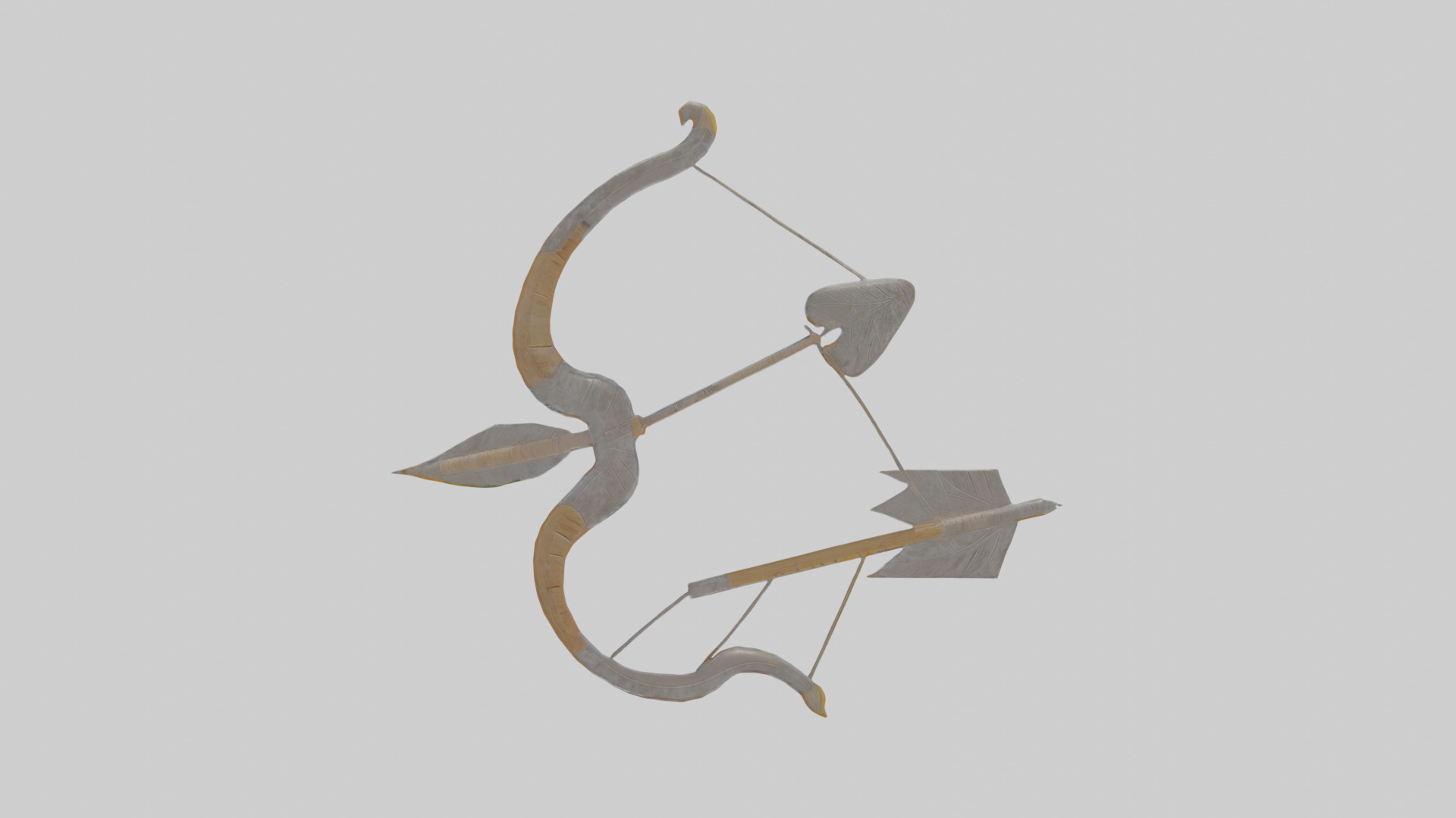 Cartoon Bow and Arrow Low-poly 3D model_13