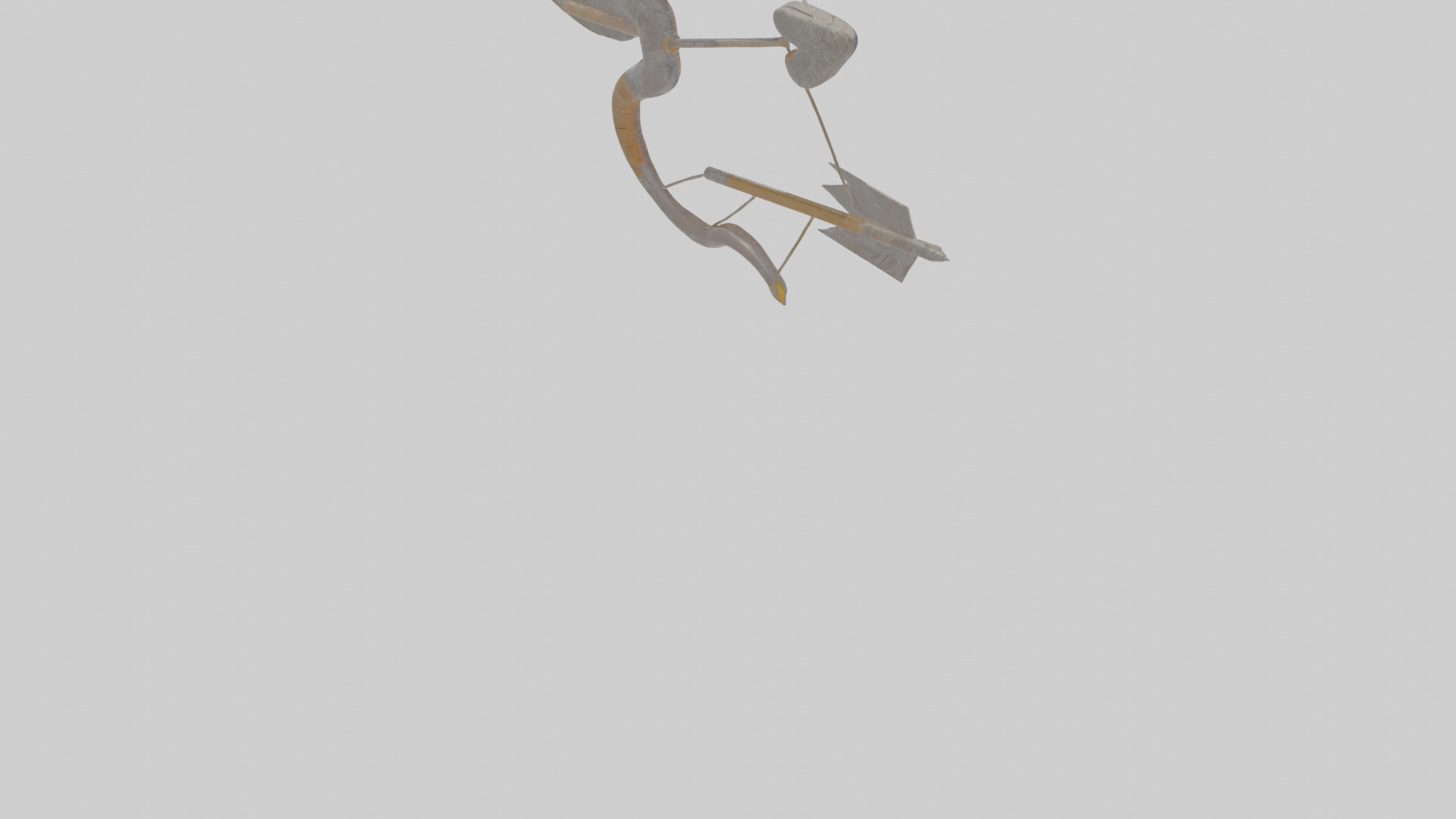 Cartoon Bow and Arrow Low-poly 3D model_7