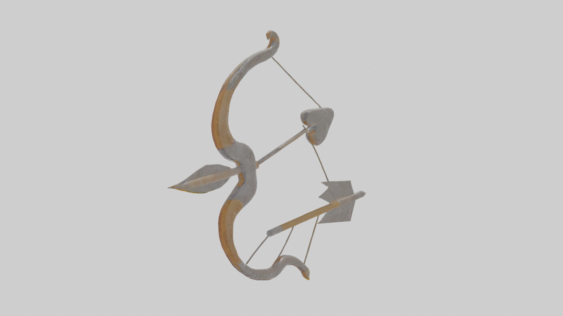 Cartoon Bow and Arrow Low-poly 3D model_16