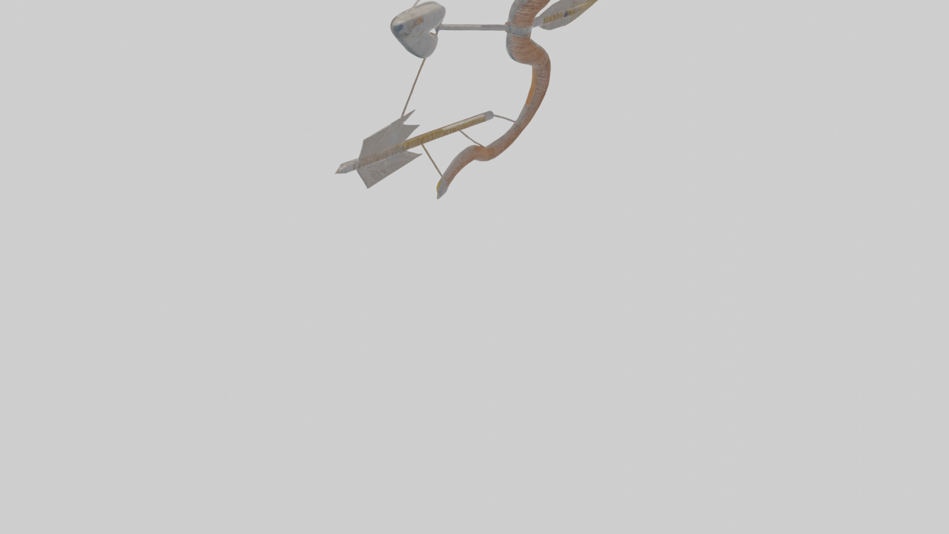 Cartoon Bow and Arrow Low-poly 3D model_4