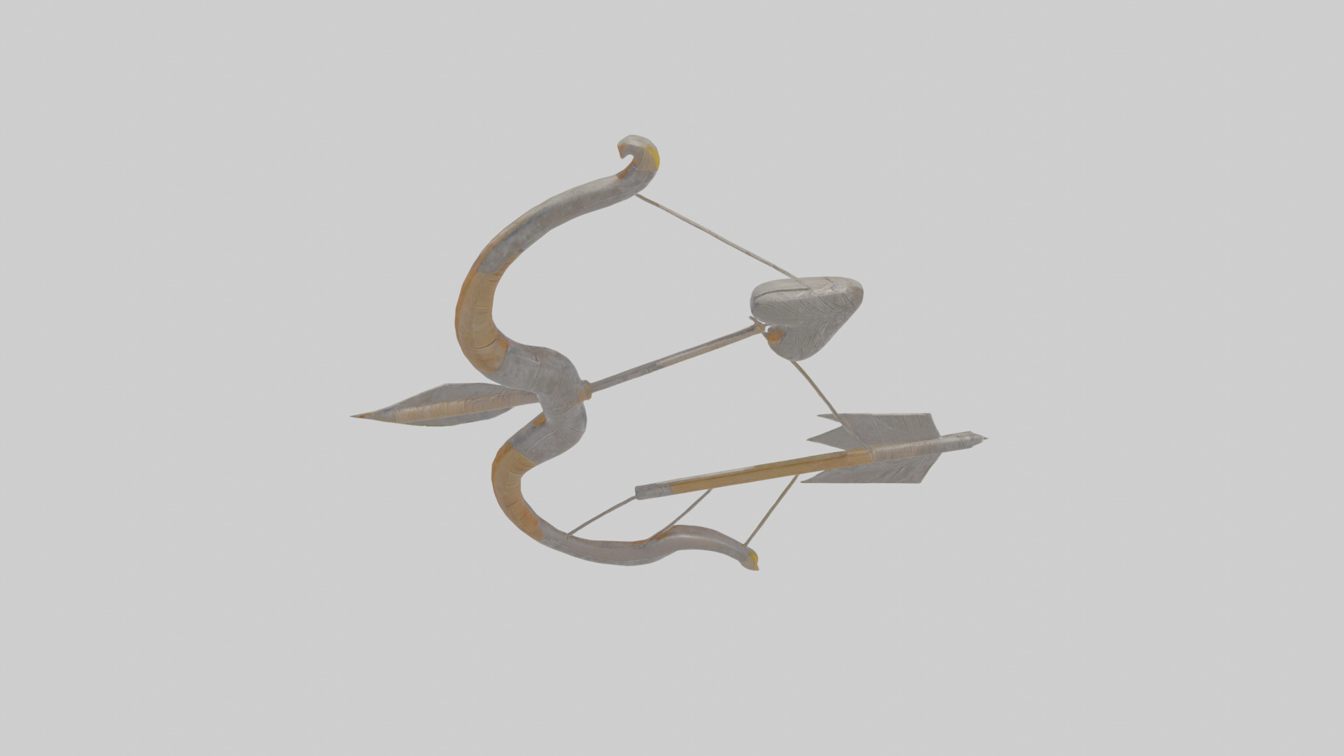 Cartoon Bow and Arrow Low-poly 3D model_25