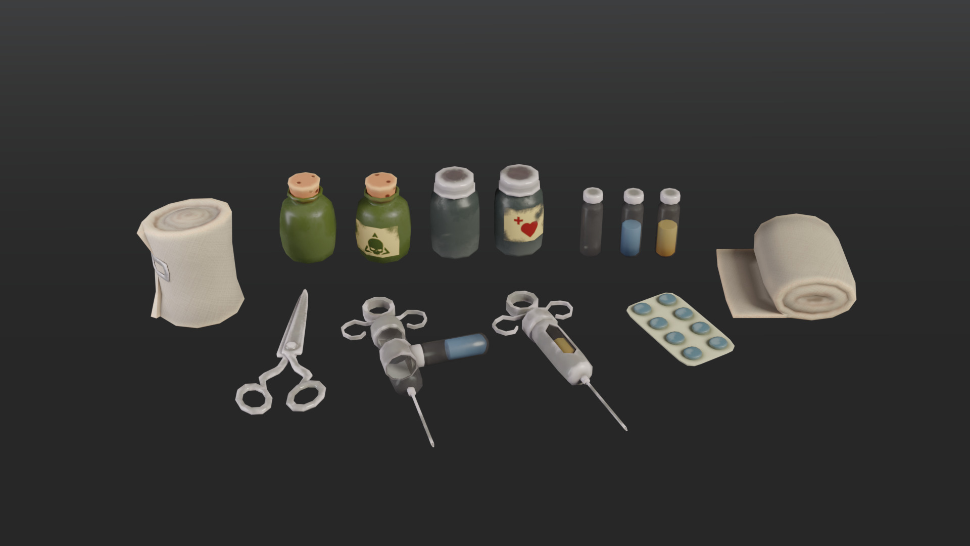 First Aid Kit Low-Poly 3D Pack Low-poly 3D model_4