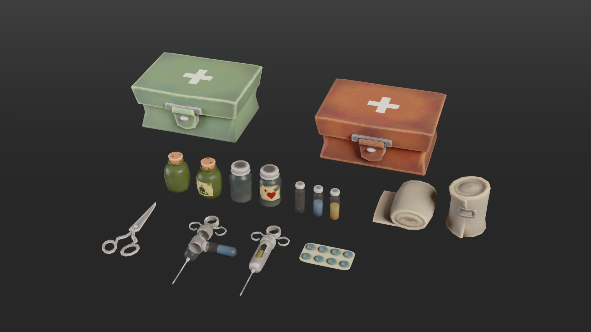 First Aid Kit Low-Poly 3D Pack Low-poly 3D model_2