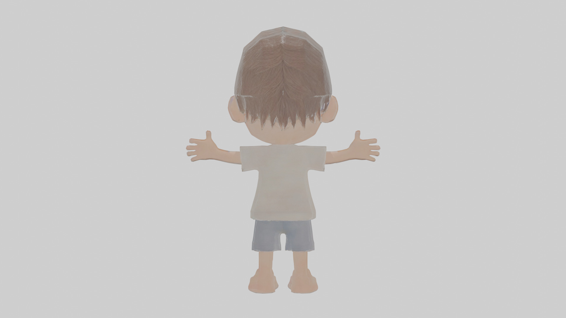 Cartoon Boy Low-poly 3D model_1