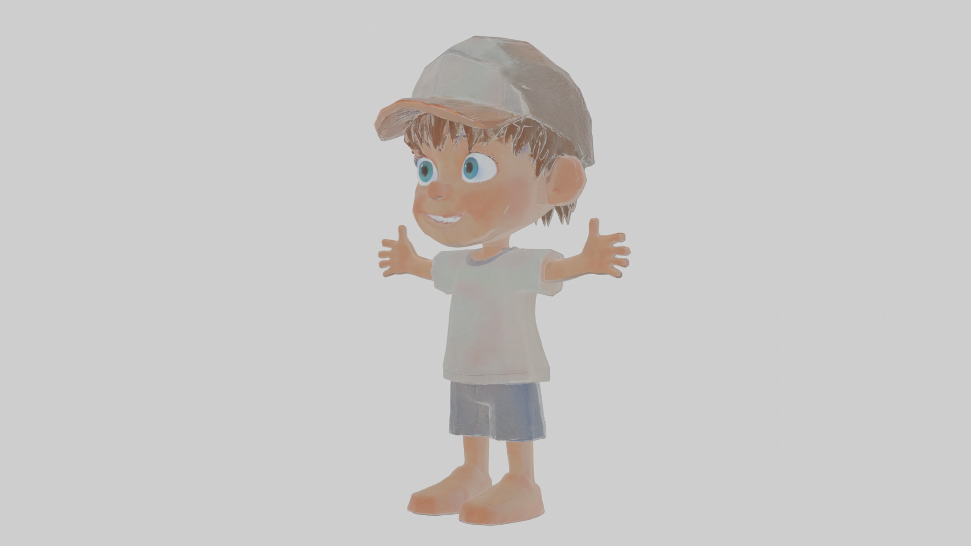 Cartoon Boy Low-poly 3D model_15
