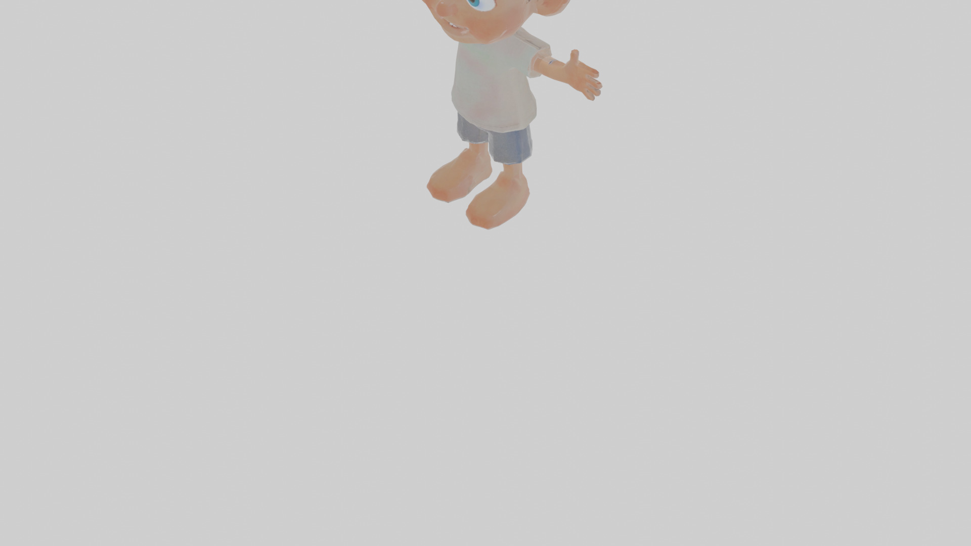 Cartoon Boy Low-poly 3D model_9
