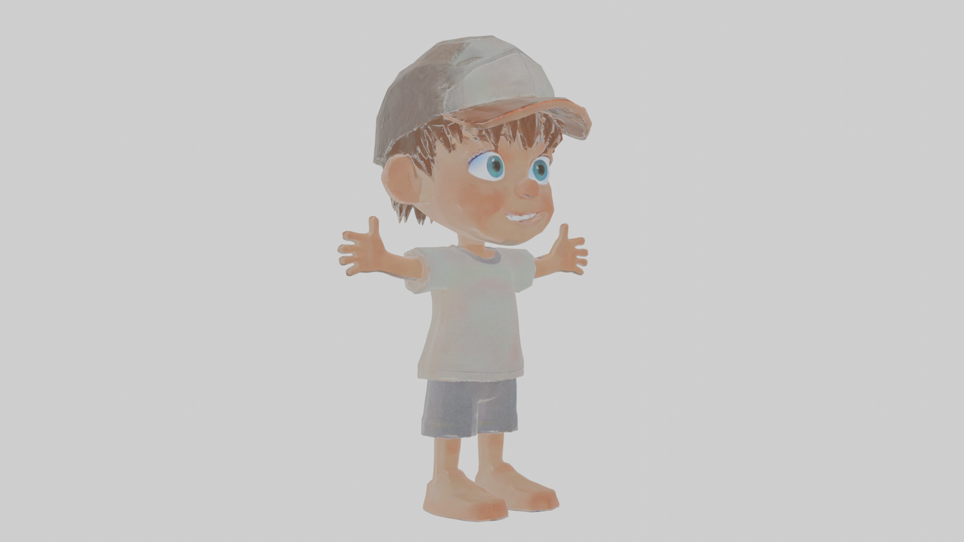 Cartoon Boy Low-poly 3D model_11
