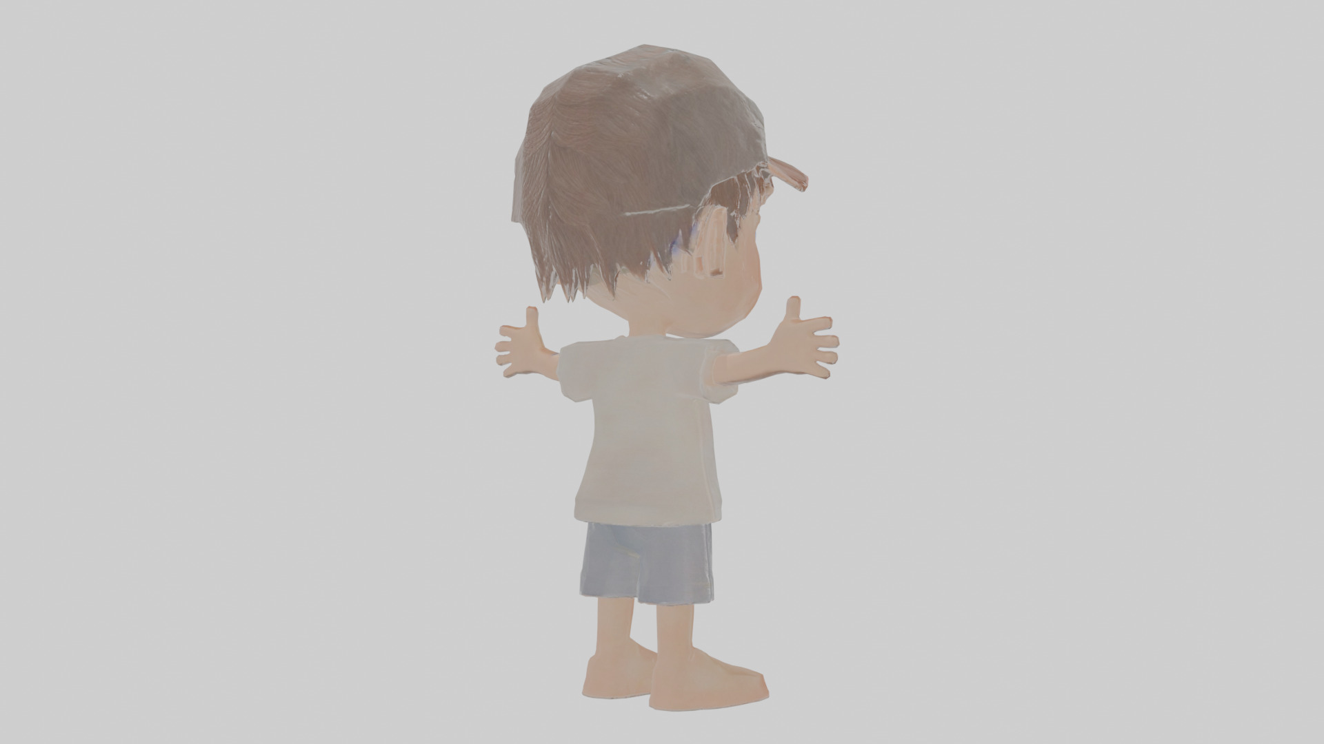 Cartoon Boy Low-poly 3D model_4