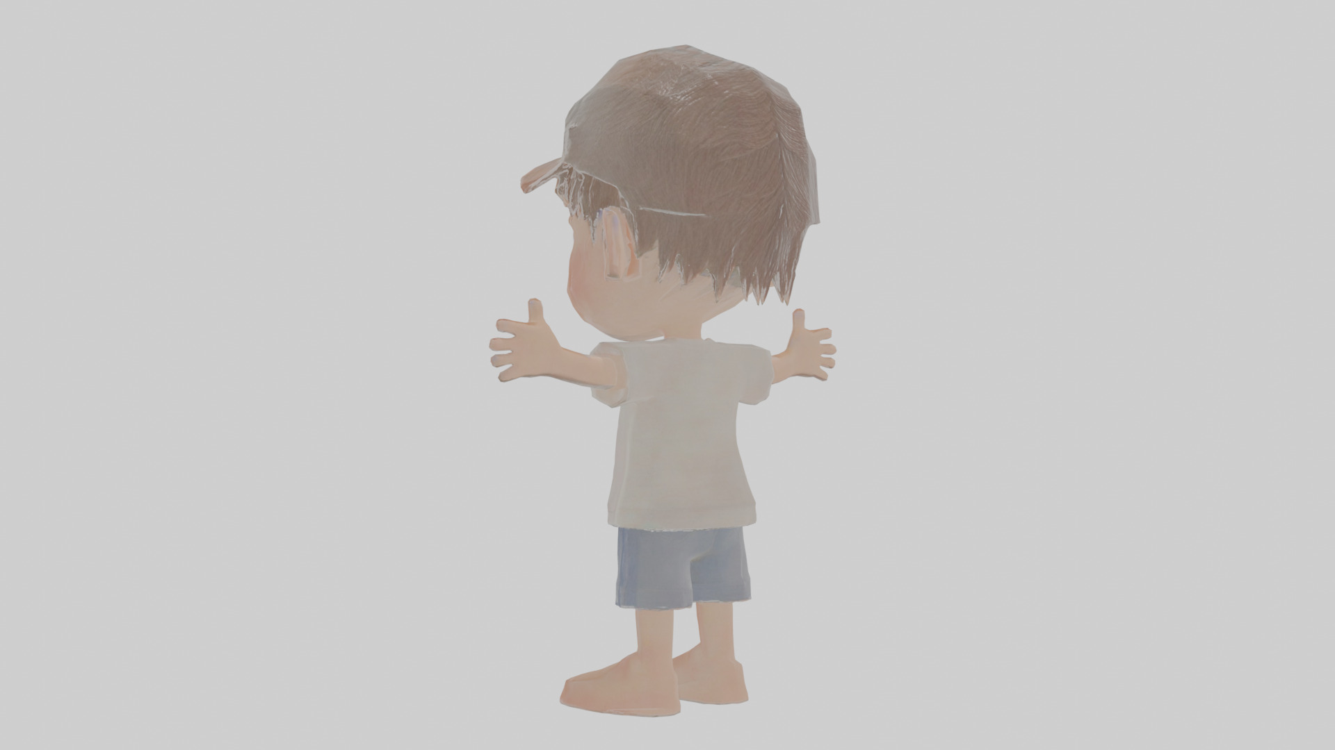 Cartoon Boy Low-poly 3D model_3