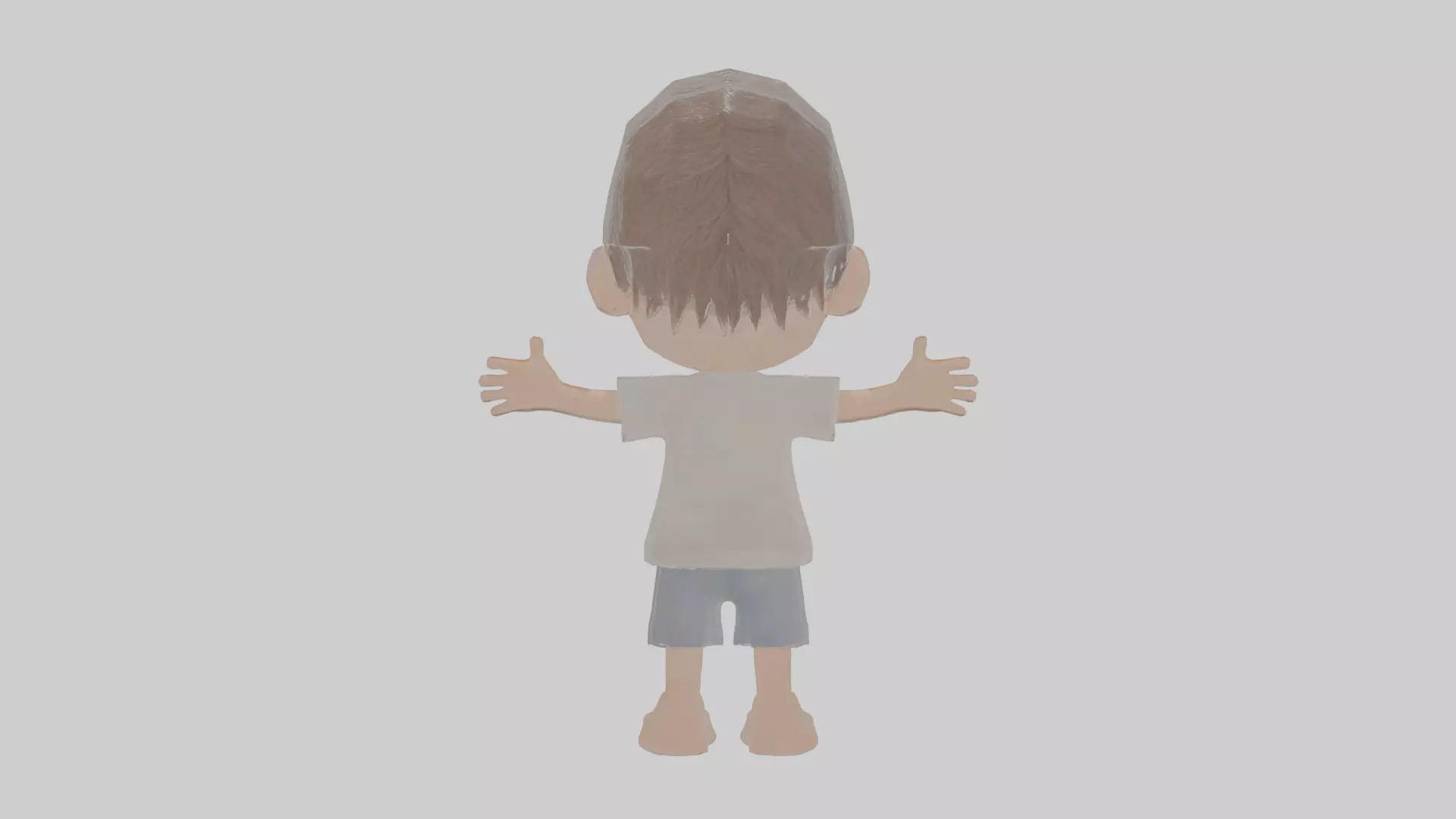 Cartoon Boy Low-poly 3D model_0