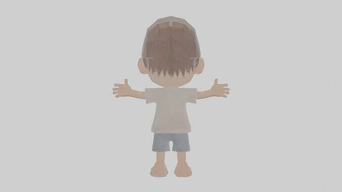 Cartoon Boy Low-poly 3D model