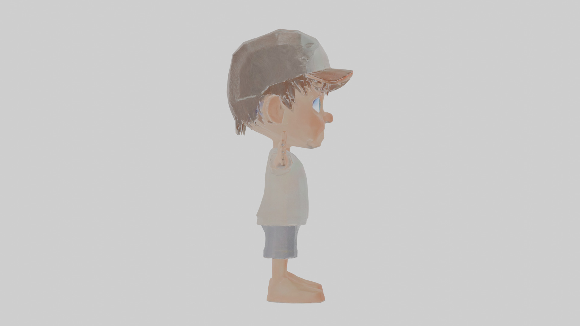 Cartoon Boy Low-poly 3D model_20