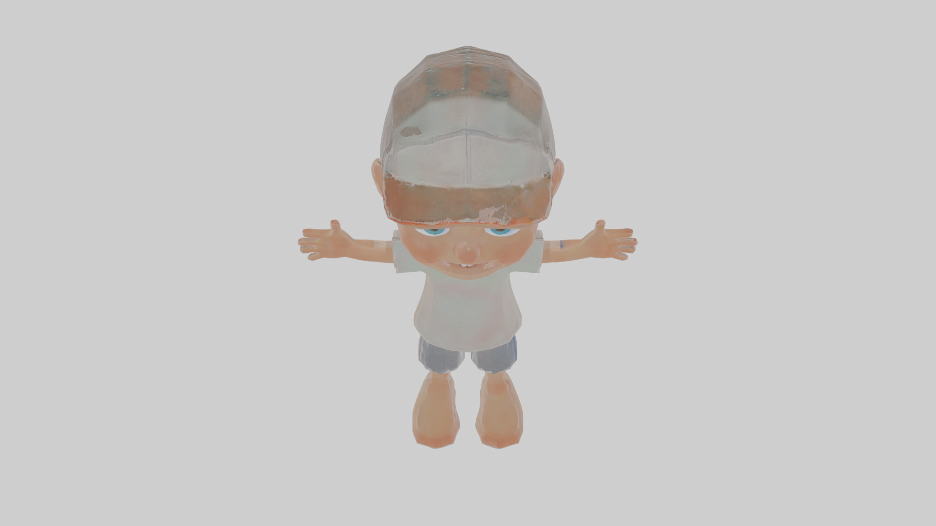 Cartoon Boy Low-poly 3D model_25