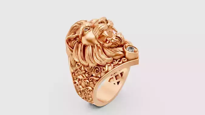 Lion  man ring  printable gold jewelry printable 3D model