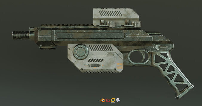 sci-fi gun 3D model