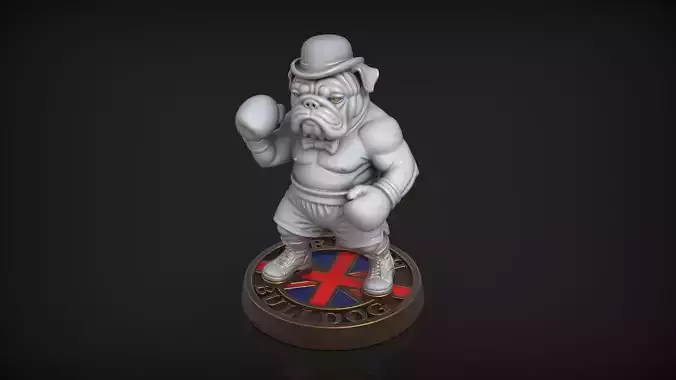 British Bulldog Gentleman Tabletop Boxing Miniature
