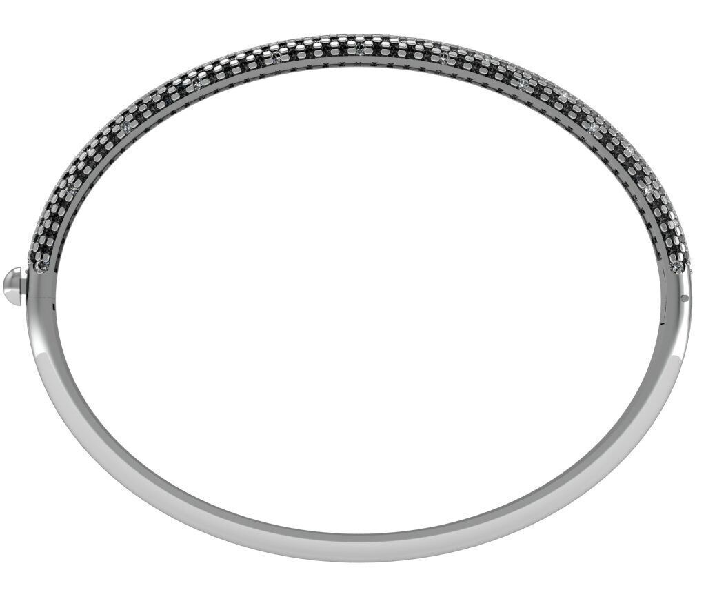 Micro pave diamonds bangle 3D print model_1