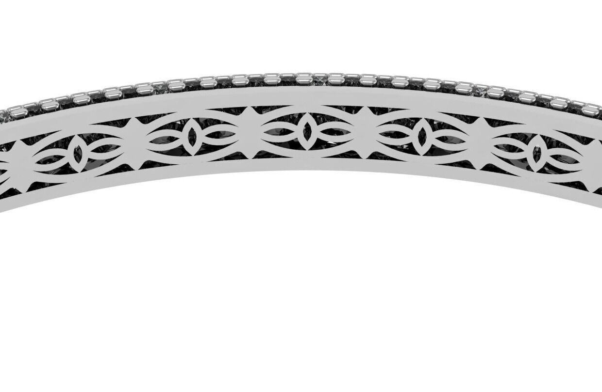 Micro pave diamonds bangle 3D print model_4