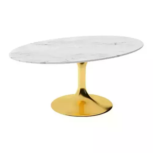 Oval marble coffee table 42 cm