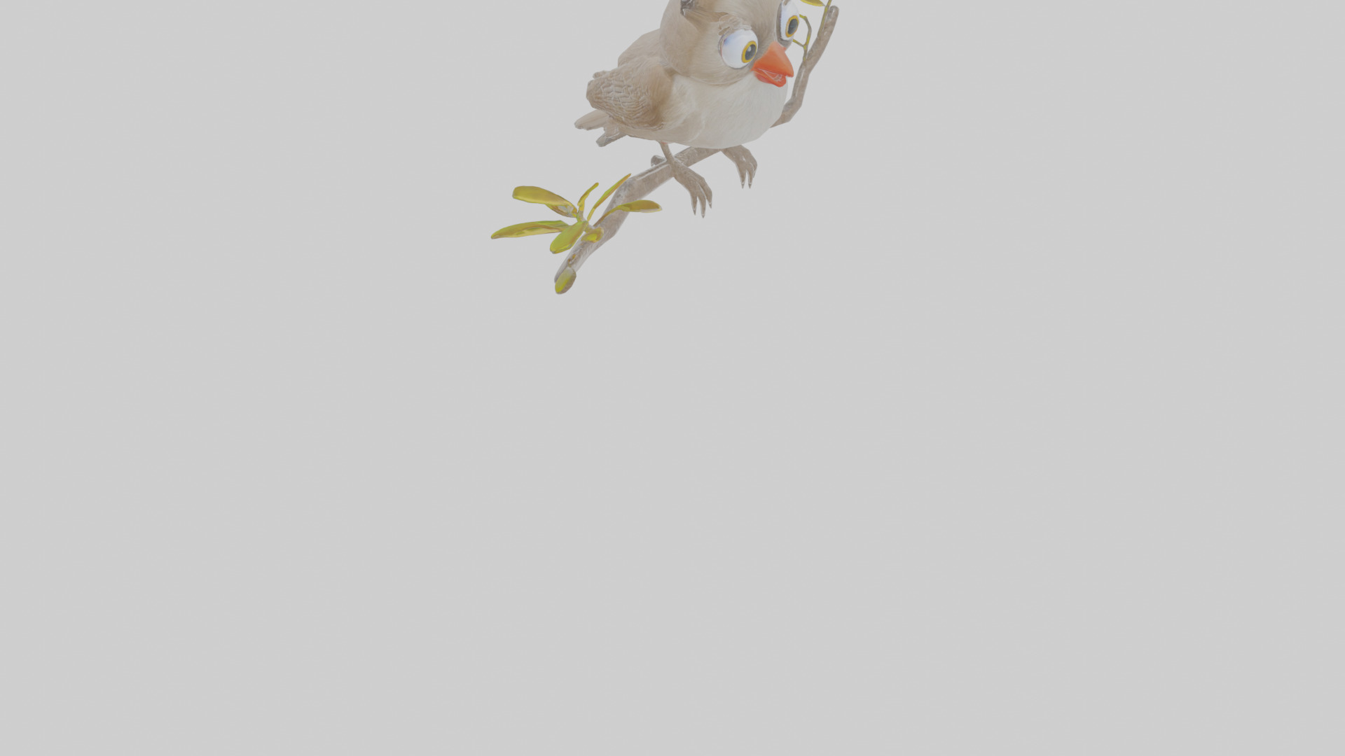 Cartoon Bulbul Low-poly 3D model_9