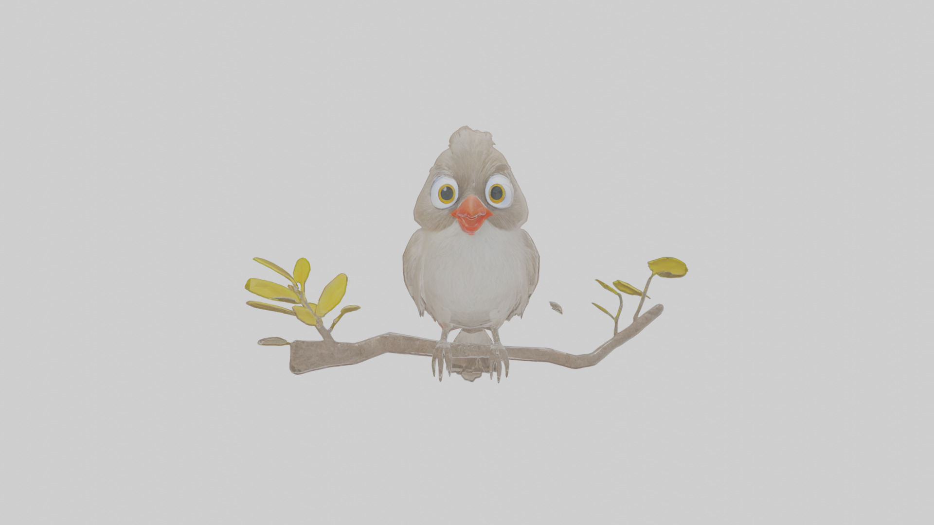 Cartoon Bulbul Low-poly 3D model_13