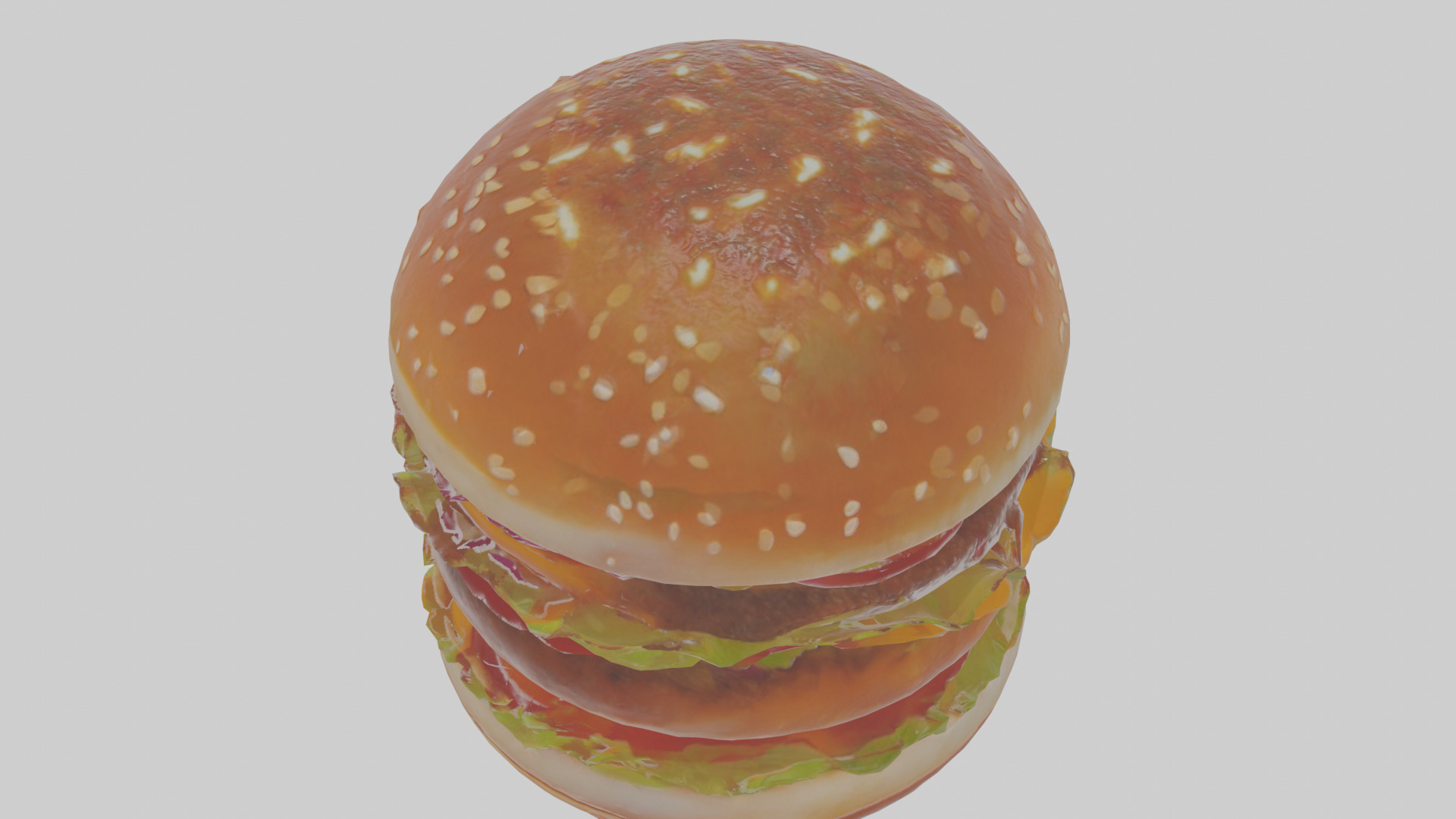 Cartoon Burger Low-poly 3D model_26