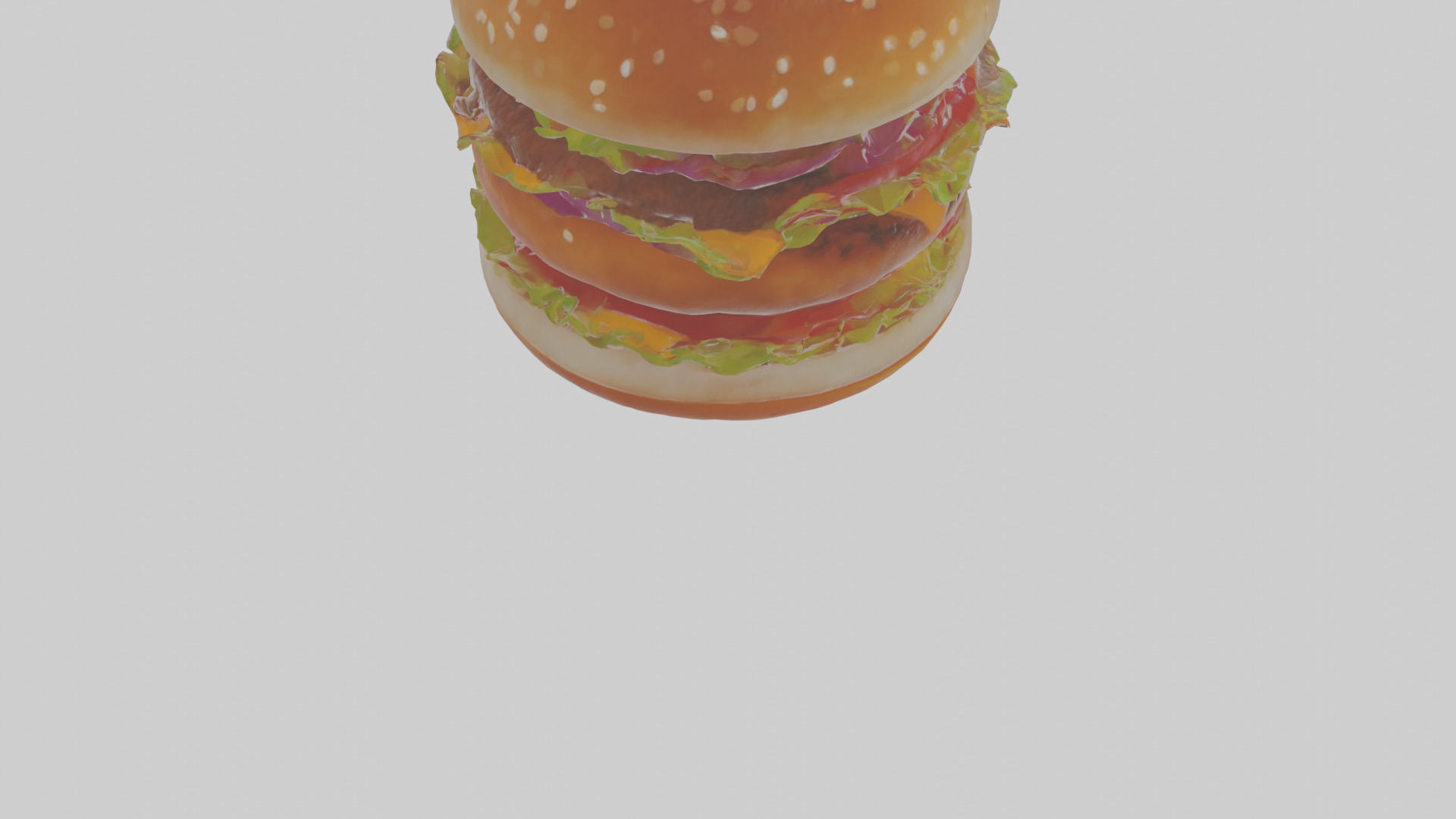 Cartoon Burger Low-poly 3D model_7