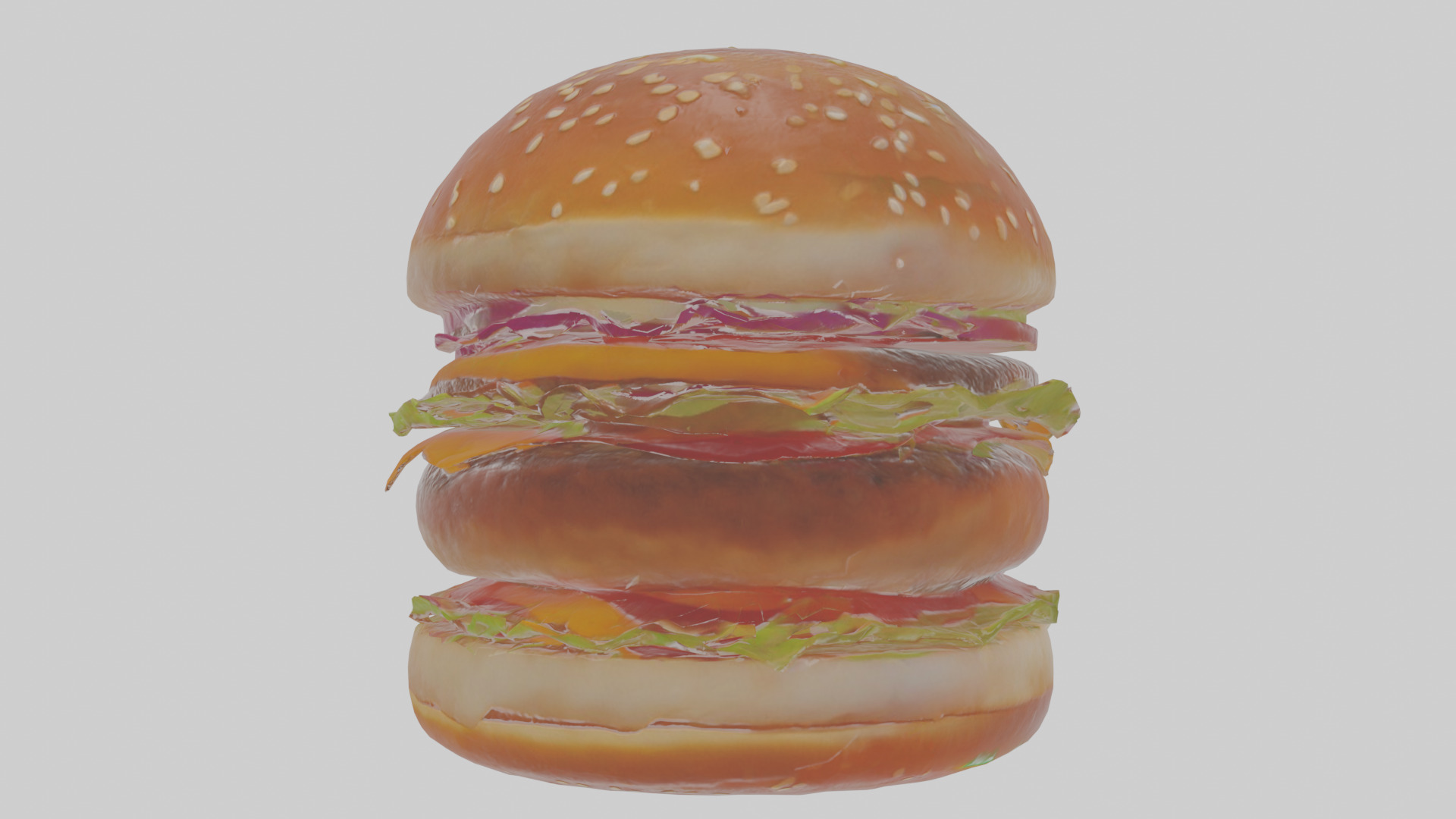 Cartoon Burger Low-poly 3D model_14