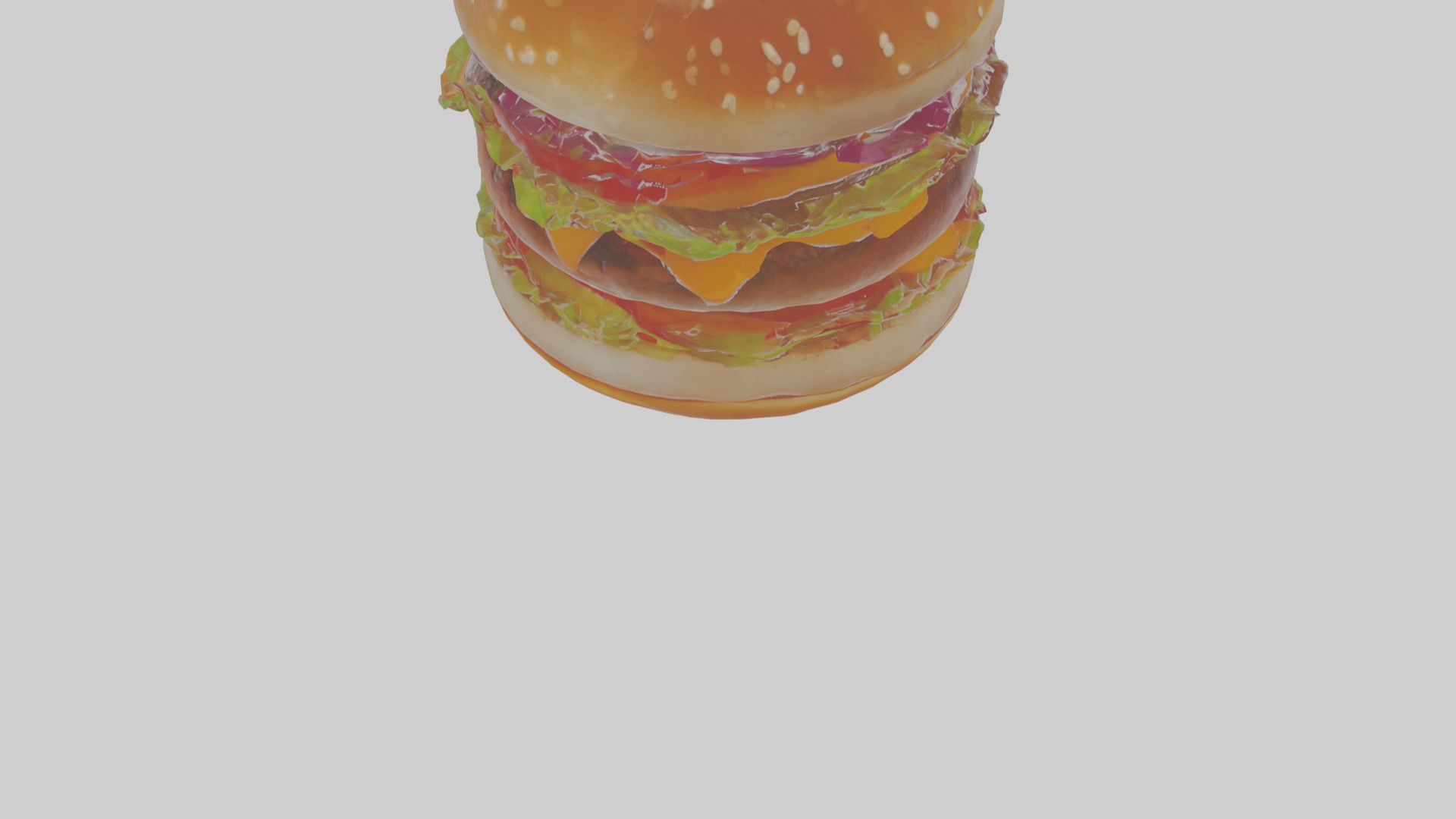 Cartoon Burger Low-poly 3D model_9