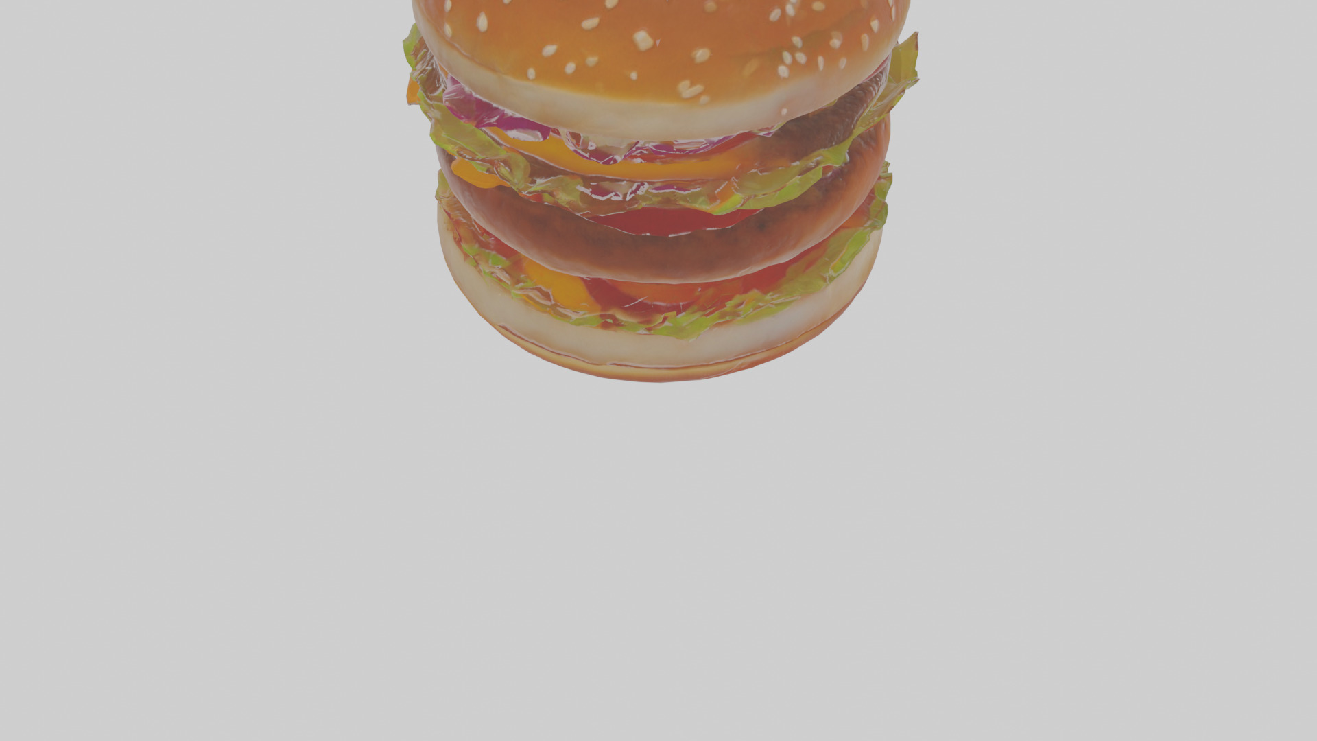 Cartoon Burger Low-poly 3D model_8