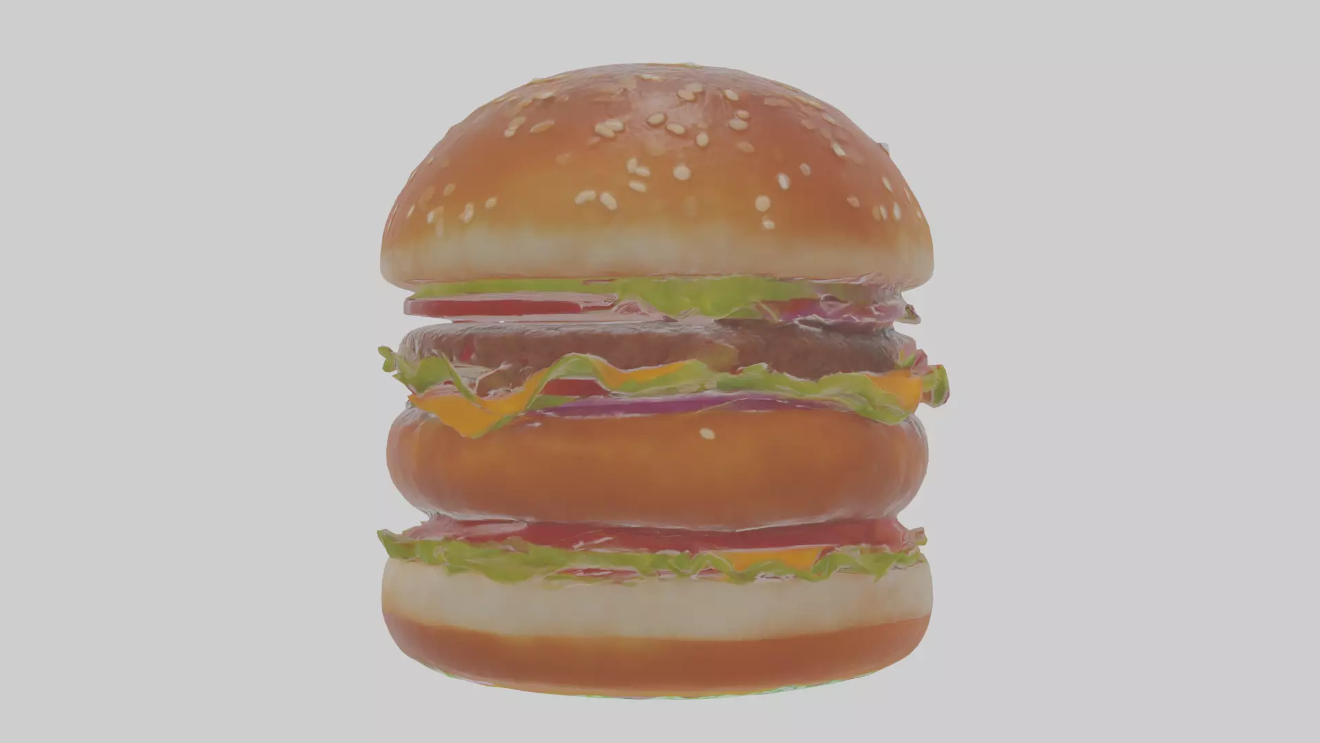 Cartoon Burger Low-poly 3D model_0