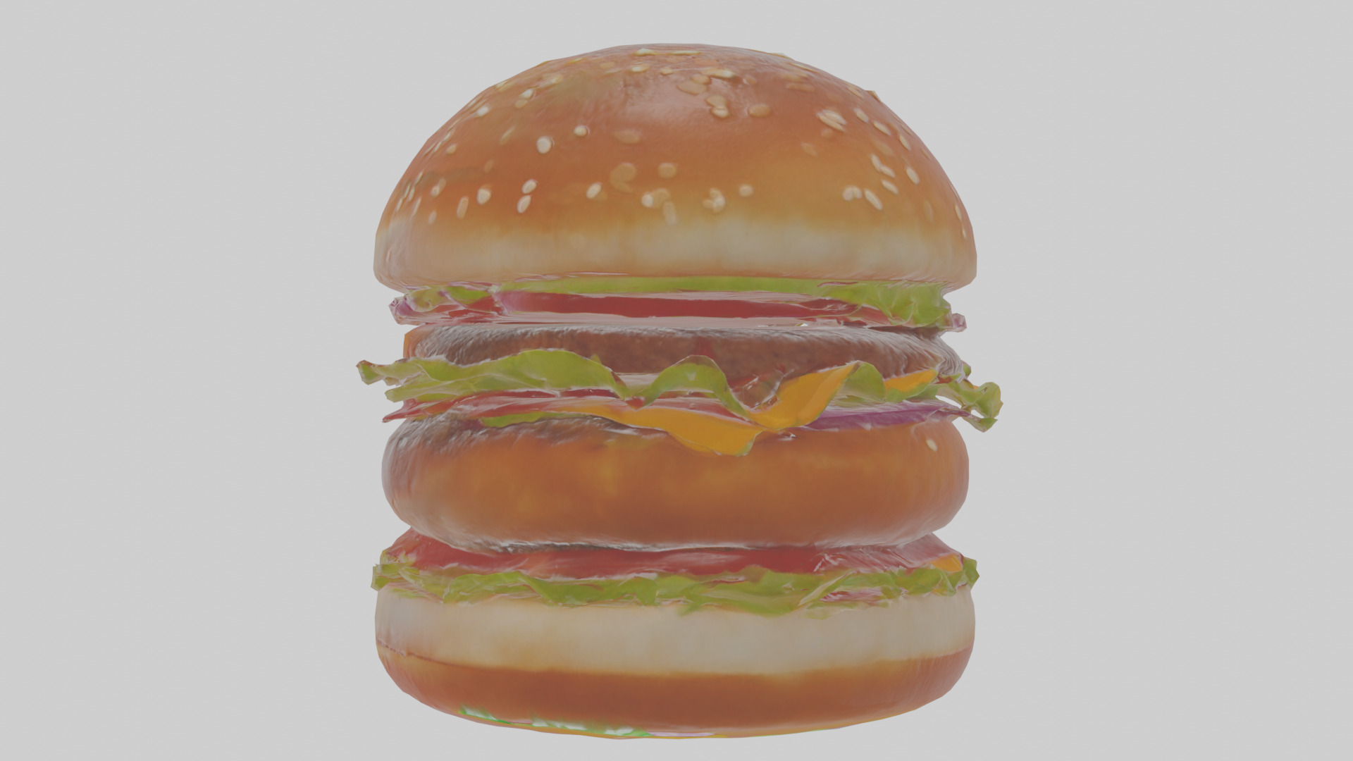 Cartoon Burger Low-poly 3D model_3