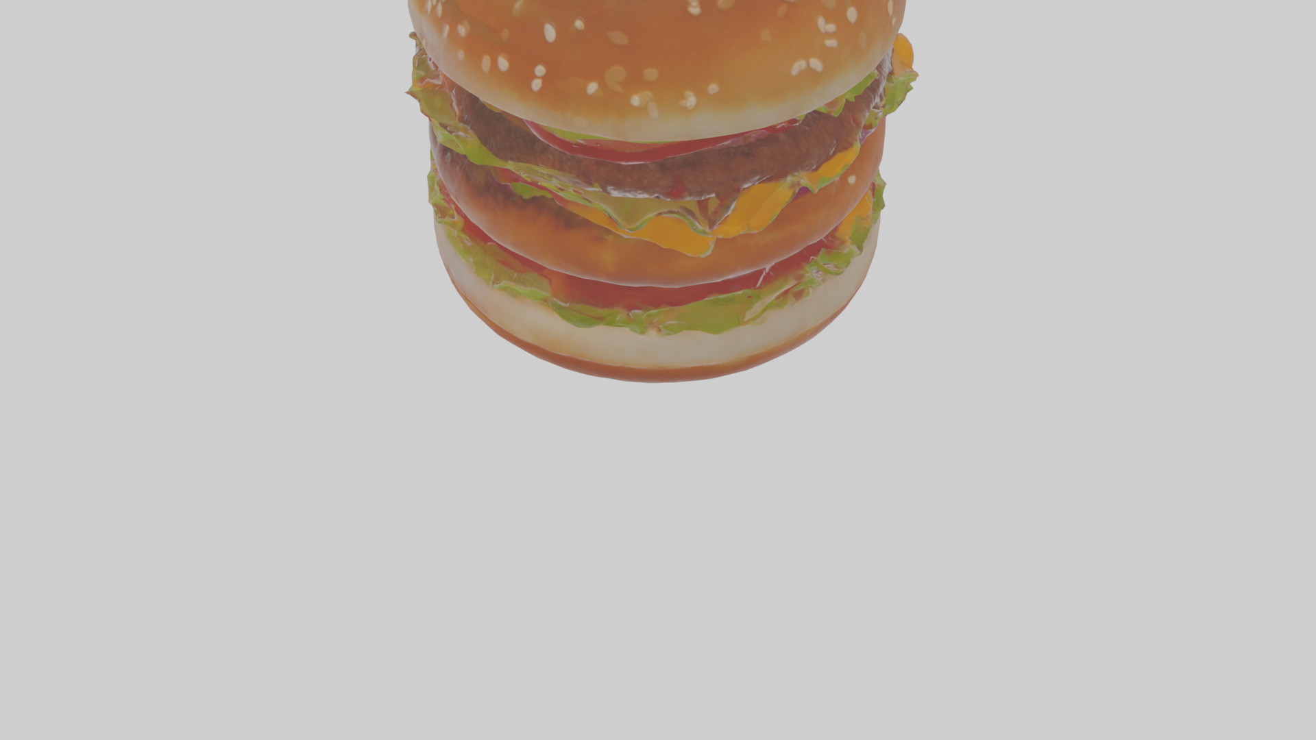 Cartoon Burger Low-poly 3D model_6